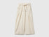 Benetton Creamy White Girls Trousers with Sash in Warm Cotton SKU: 3UODCF06F_00V Image 01