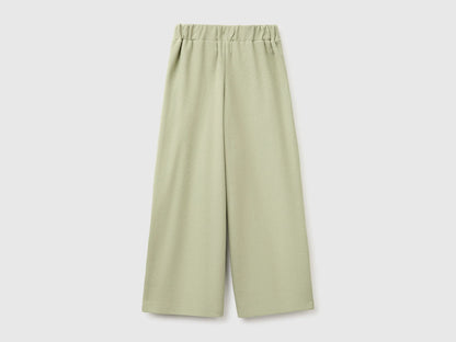 Benetton Olive Green Girls Trousers with Sash in Warm Cotton SKU: 3UODCF06F_26K Image 02