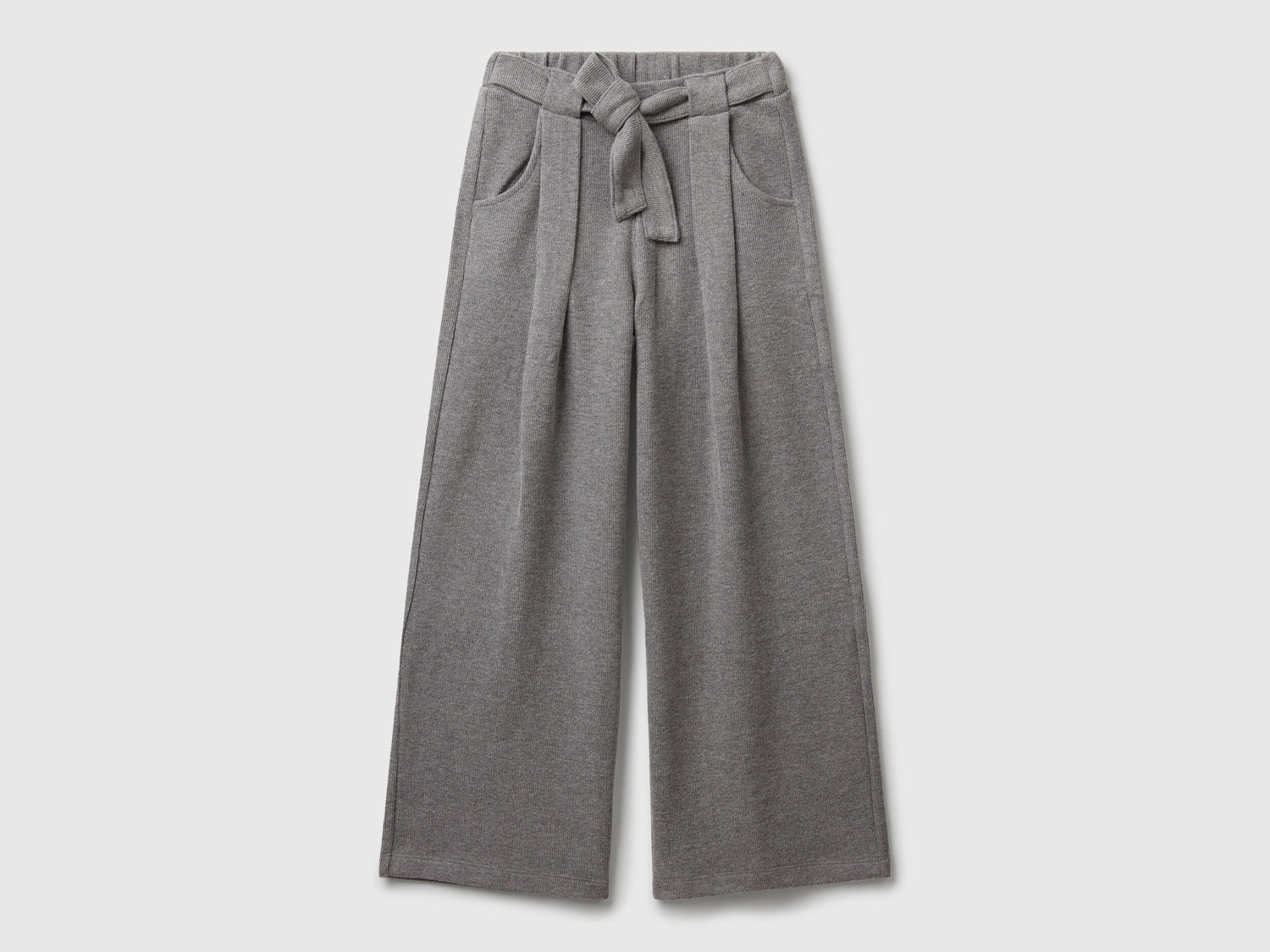 Benetton_Dark Gray_Trousers with Sash in Warm Cotton_3UODCF06F_507_01