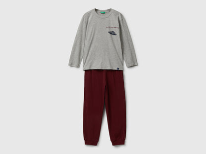 Benetton_Light Gray_Cotton Pyjamas with Print_3VD00P08X_501_01