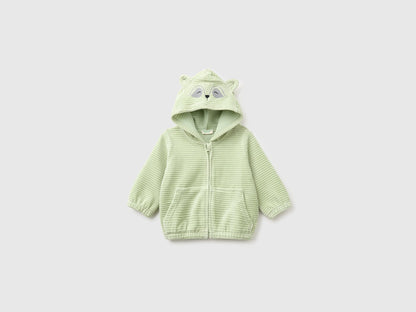Benetton Light Green New Born Chenille Sweatshirt with Embroidery SKU: 3VHNA501Z_2G8 Image 01