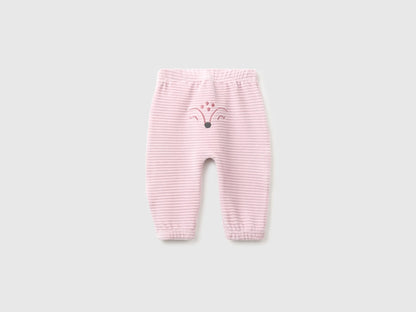 Benetton Pink New Born Chenille Trousers with Embroidery on The Back SKU: 3VHNAF02S_197 Image 02