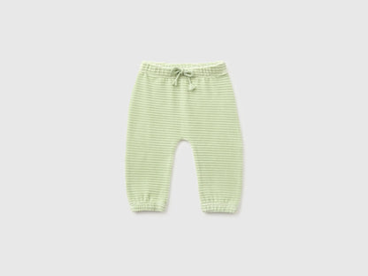 Benetton Light Green New Born Chenille Trousers with Embroidery on The Back SKU: 3VHNAF02S_2G8 Image 01