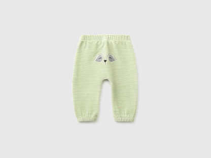 Benetton Light Green New Born Chenille Trousers with Embroidery on The Back SKU: 3VHNAF02S_2G8 Image 02