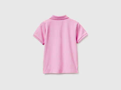 Benetton Lilac Girls Short Sleeve Polo in Cotton SKU: 3WG9C300O_00L Image 02