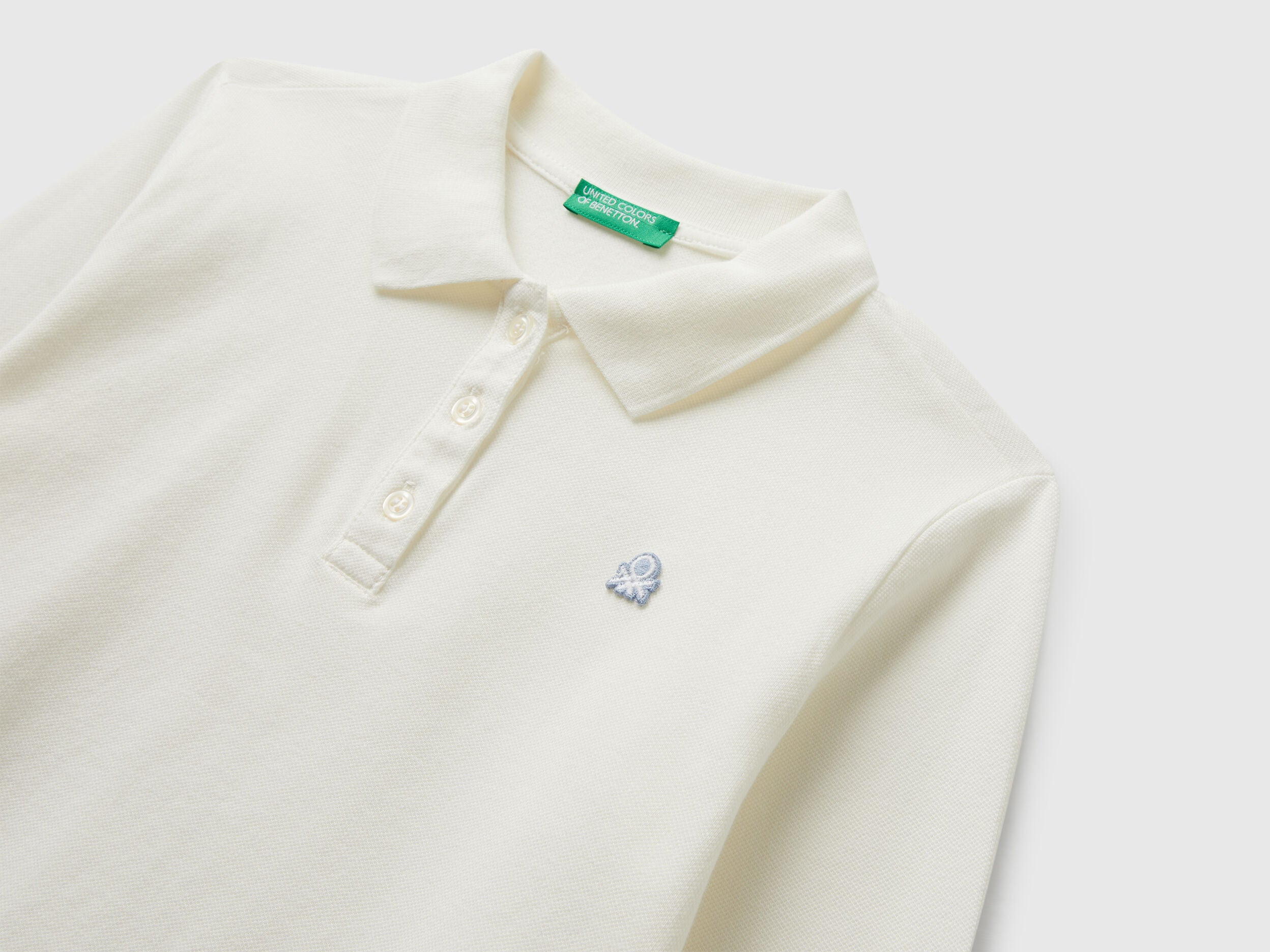 Benetton_Creamy White_Long Sleeve Polo in Cotton_3WG9C300X_074_03