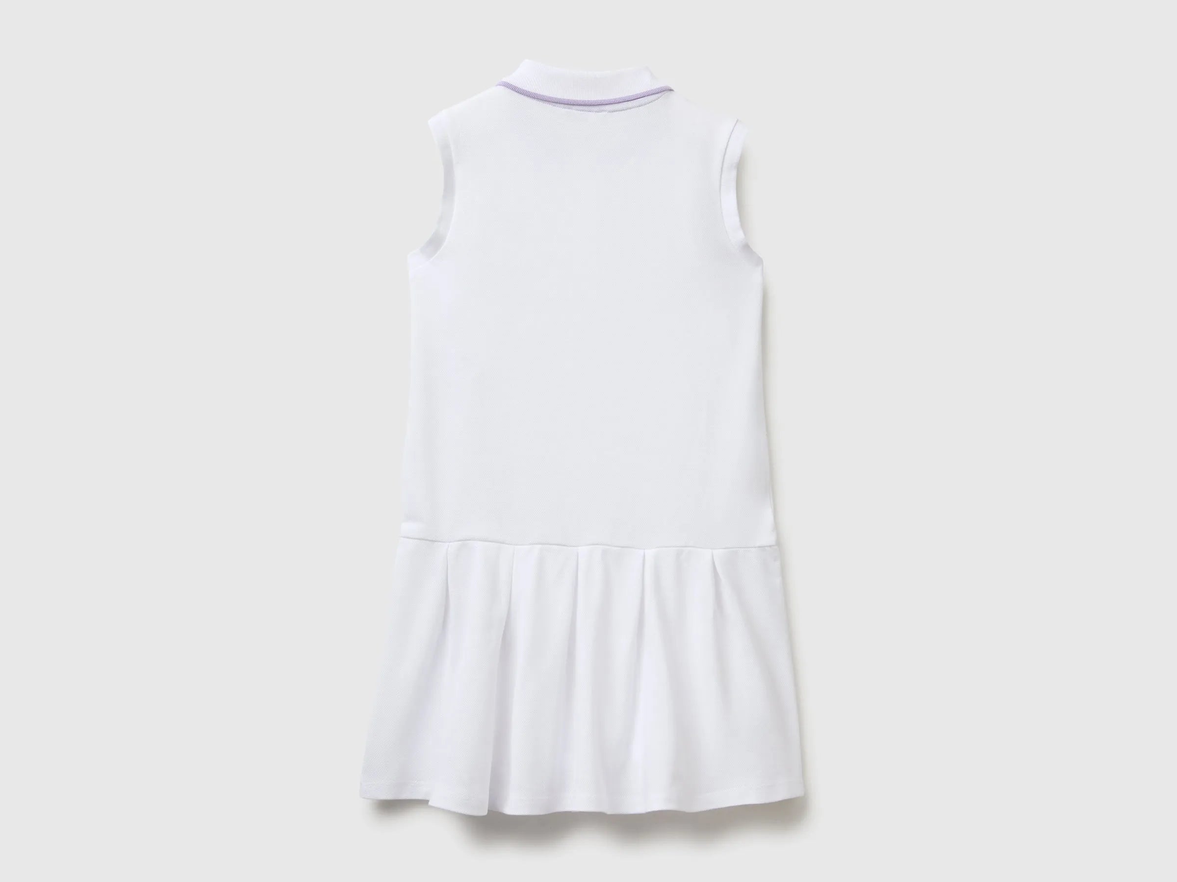 Benetton White Girls Polo-Style Dress SKU: 3WG9CV012_101 Image 02