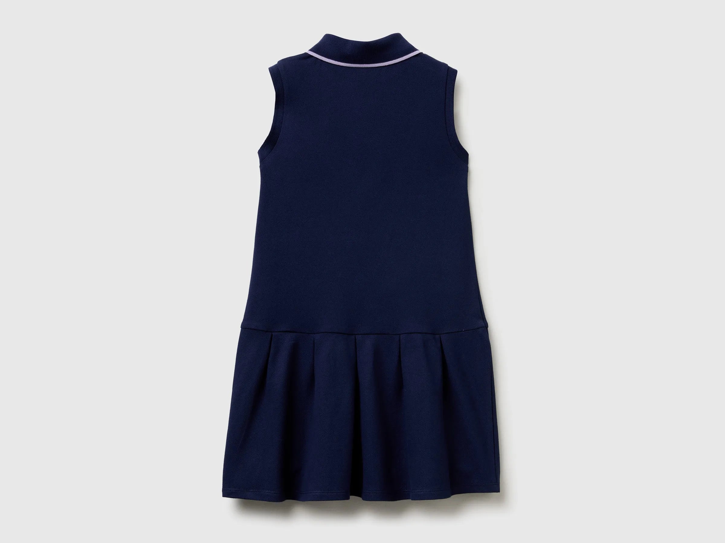 Benetton Blue Girls Polo-Style Dress SKU: 3WG9CV012_252 Image 02