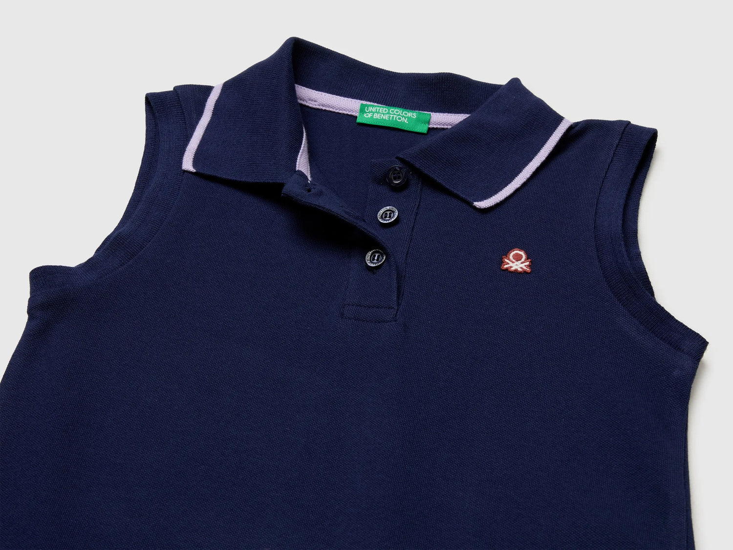 Benetton Blue Girls Polo-Style Dress SKU: 3WG9CV012_252 Image 03