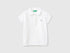 Benetton White Girls Short Sleeve Polo in Cotton SKU: 3WG9G300A_101 Image 01