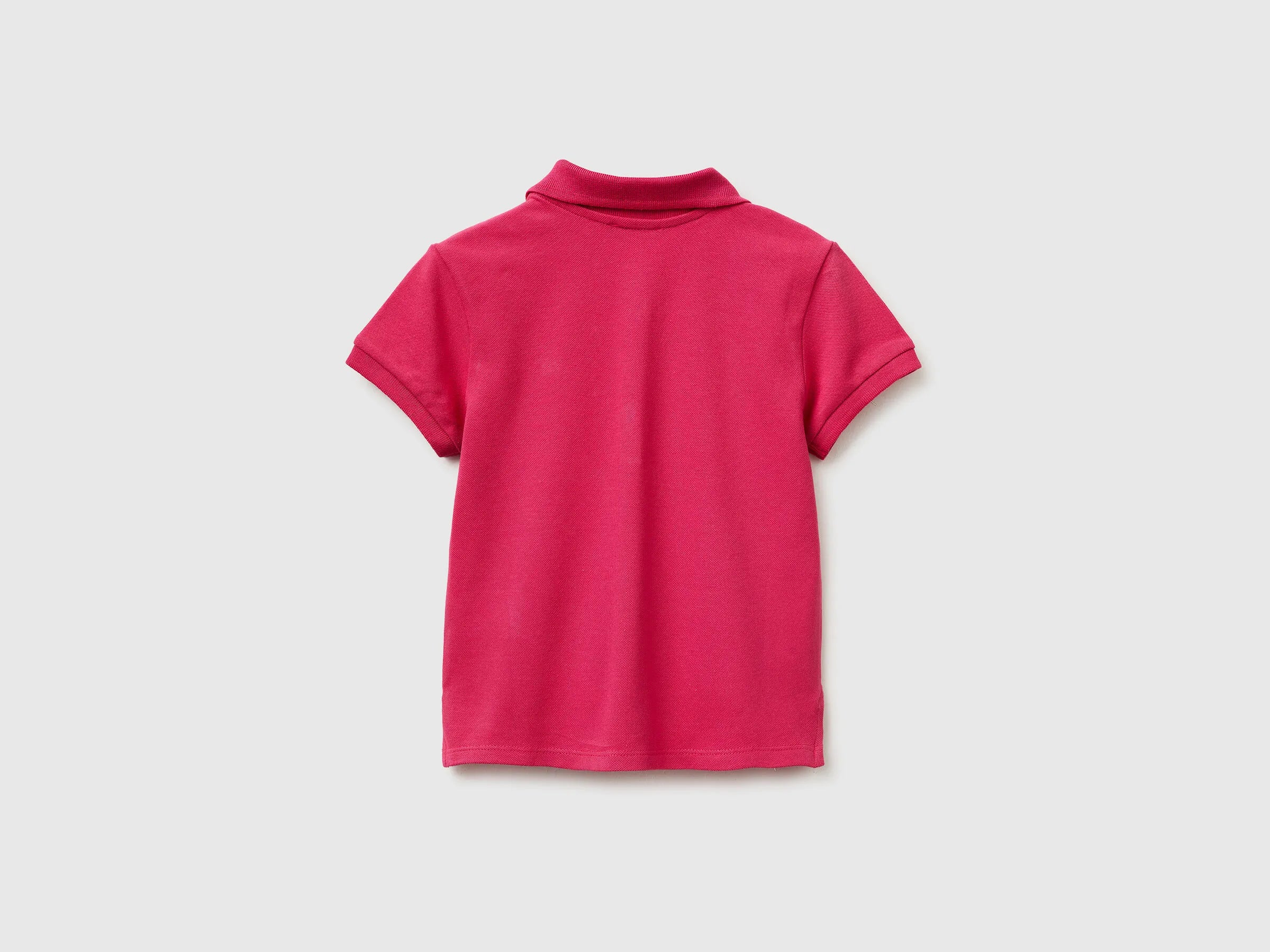 Benetton Plum Girls Short Sleeve Polo in Cotton SKU: 3WG9G300A_12E Image 02