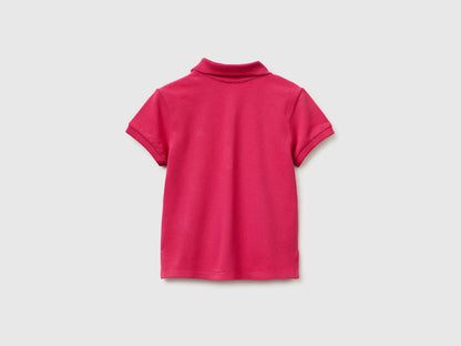 Benetton Plum Girls Short Sleeve Polo in Cotton SKU: 3WG9G300A_12E Image 02