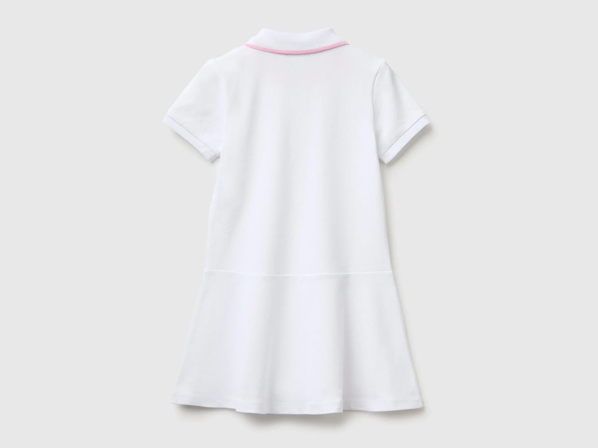 Benetton White Girls Polo-Style Dress SKU: 3WG9GV00Z_101 Image 02