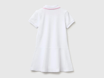 Benetton White Girls Polo-Style Dress SKU: 3WG9GV00Z_101 Image 02