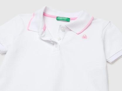 Benetton White Girls Polo-Style Dress SKU: 3WG9GV00Z_101 Image 03