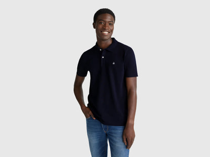 Benetton Dark Blue Men Slim Fit Polo SKU: 3WG9U301Z_016 Image 01