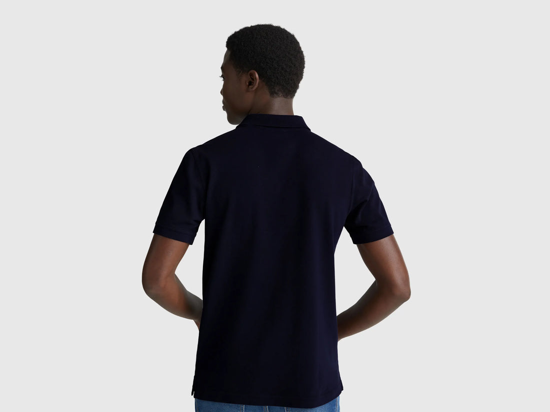 Benetton Dark Blue Men Slim Fit Polo SKU: 3WG9U301Z_016 Image 02