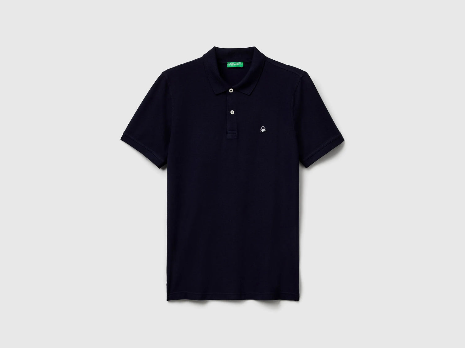 Benetton Dark Blue Men Slim Fit Polo SKU: 3WG9U301Z_016 Image 04