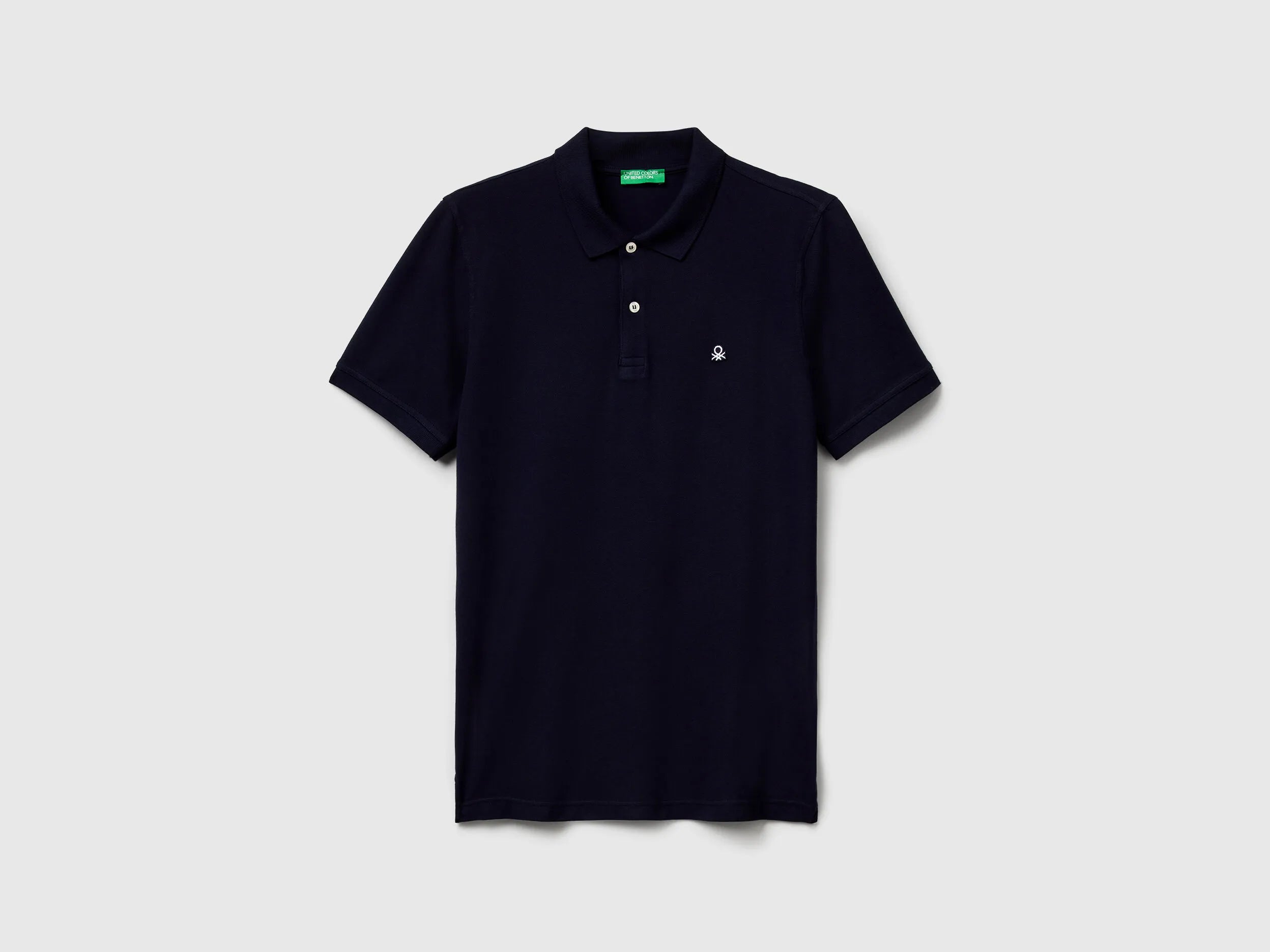 Benetton Dark Blue Men Slim Fit Polo SKU: 3WG9U301Z_016 Image 04