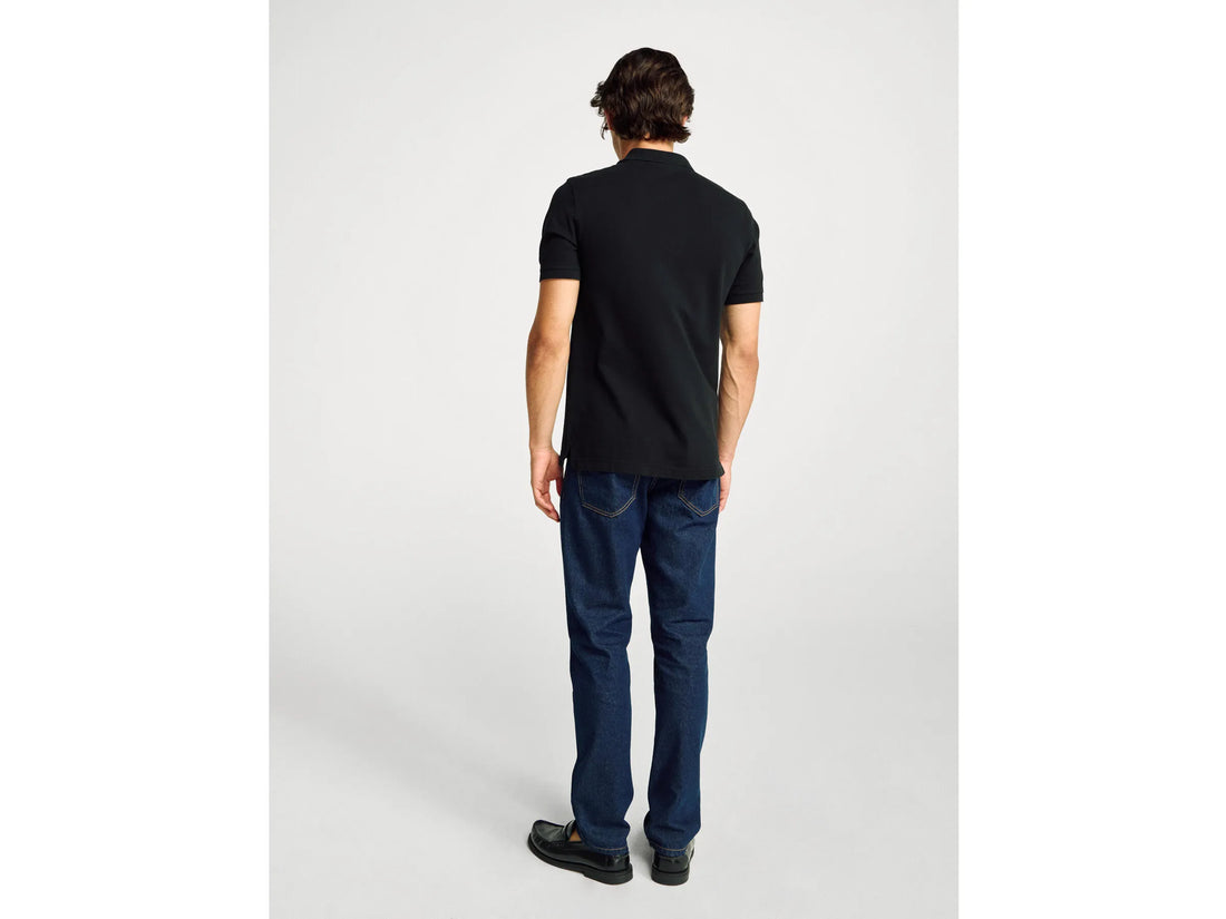 Benetton Black Men Slim Fit Polo SKU: 3WG9U301Z_100 Image 02