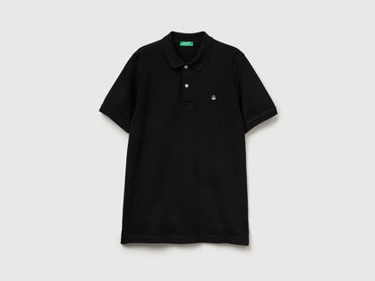 Benetton Black Men Slim Fit Polo SKU: 3WG9U301Z_100 Image 04