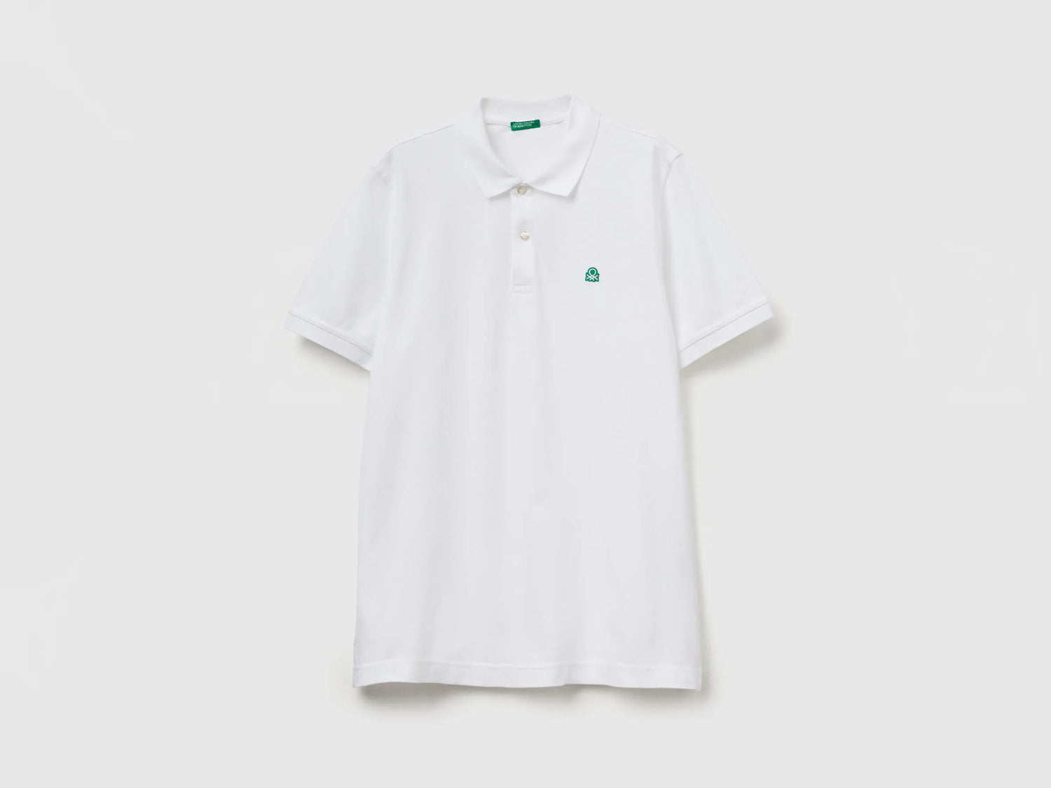 Benetton White Men Slim Fit Polo SKU: 3WG9U301Z_101 Image 04