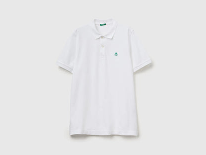 Benetton White Men Slim Fit Polo SKU: 3WG9U301Z_101 Image 04