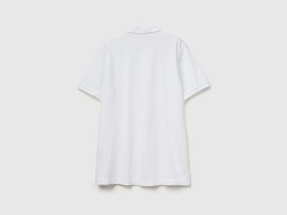 Benetton White Men Slim Fit Polo SKU: 3WG9U301Z_101 Image 05