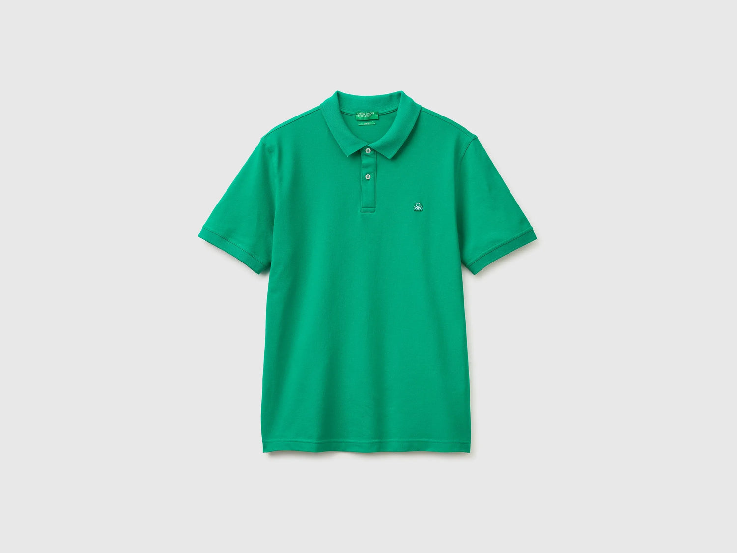 Benetton Green Men Olive Green Slim Fit Polo Shirt SKU: 3WG9U301Z_108 Image 01
