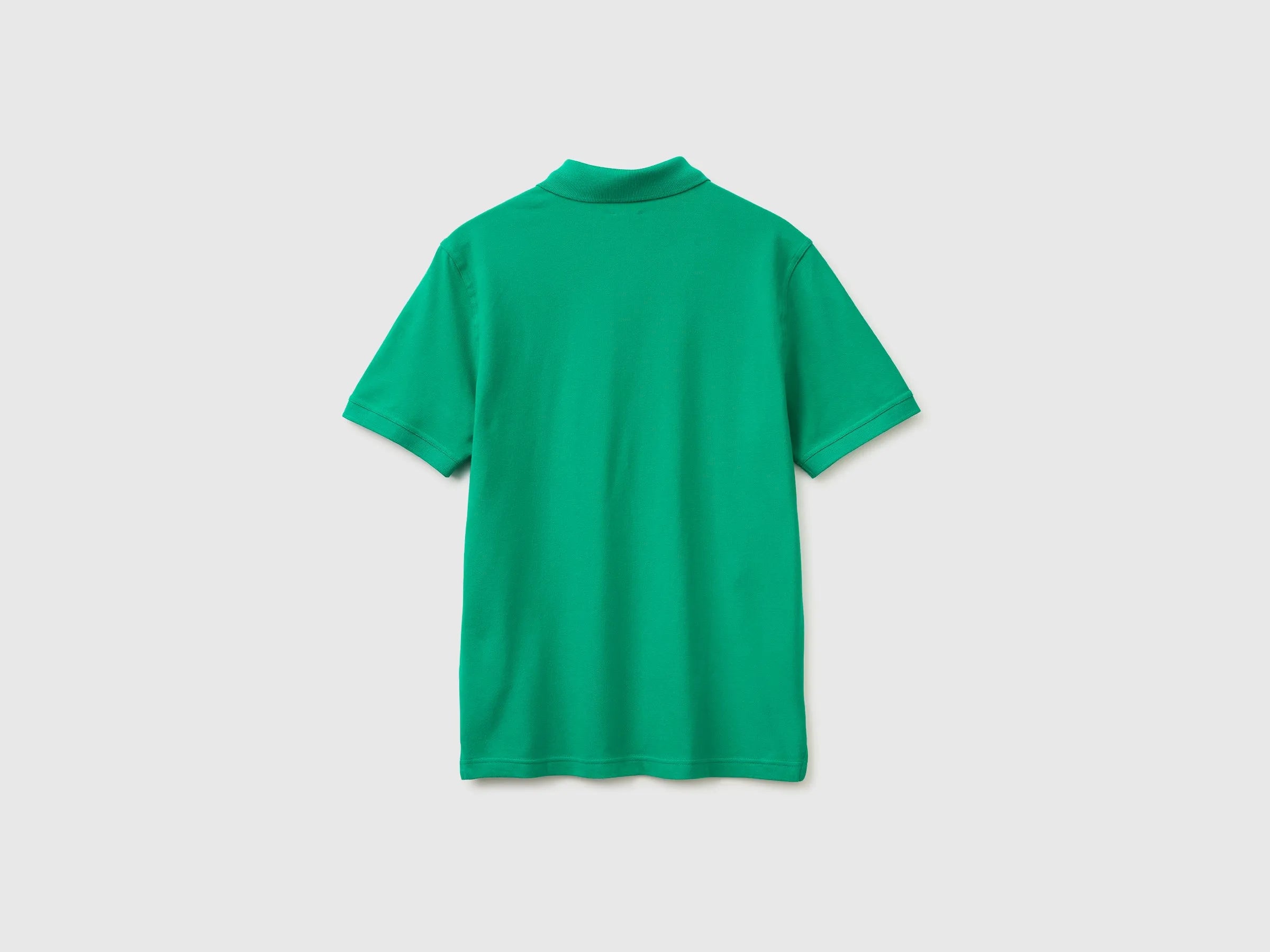 Benetton Green Men Olive Green Slim Fit Polo Shirt SKU: 3WG9U301Z_108 Image 02