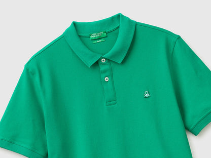 Benetton Green Men Olive Green Slim Fit Polo Shirt SKU: 3WG9U301Z_108 Image 03
