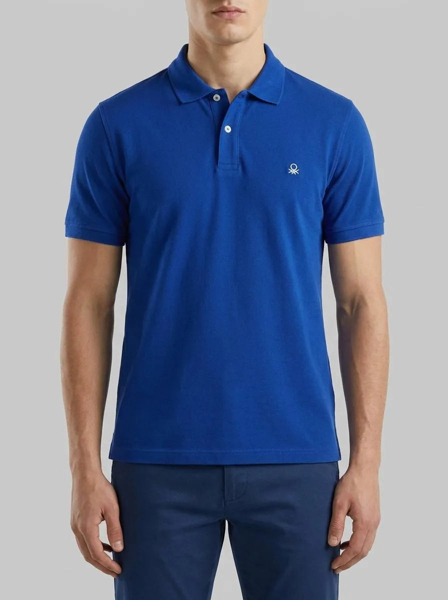 Benetton Bright Blue Men Slim Fit Polo SKU: 3WG9U301Z_19R Image 00