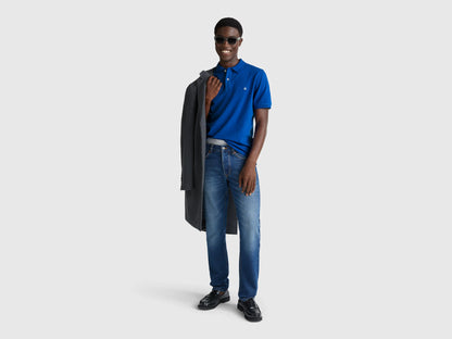 Benetton Bright Blue Men Slim Fit Polo SKU: 3WG9U301Z_19R Image 03