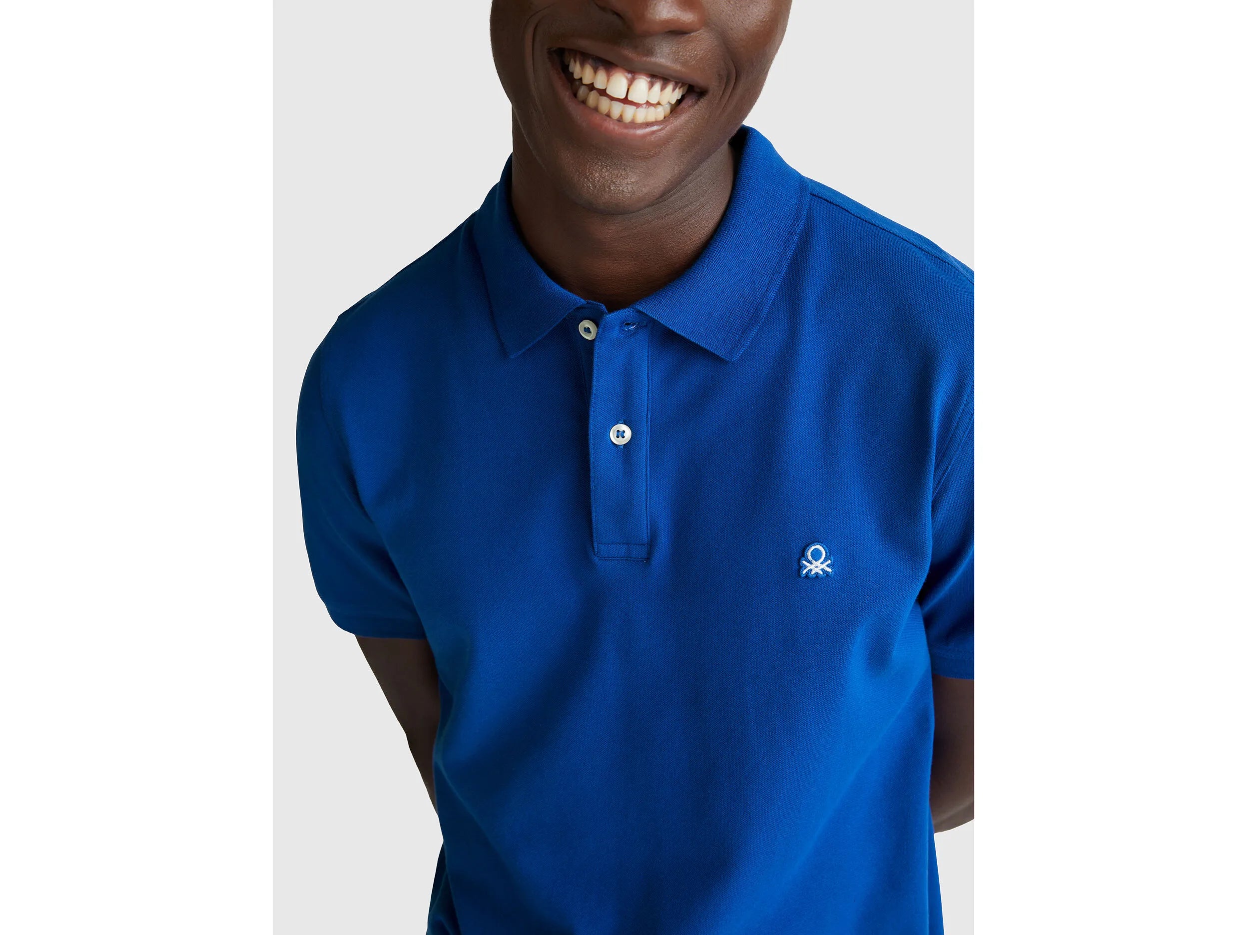 Benetton Bright Blue Men Slim Fit Polo SKU: 3WG9U301Z_19R Image 04