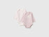 Benetton Soft Pink Unisex Two Stretch Cotton Bodysuits SKU: 3WGGAB011_902 Image 01