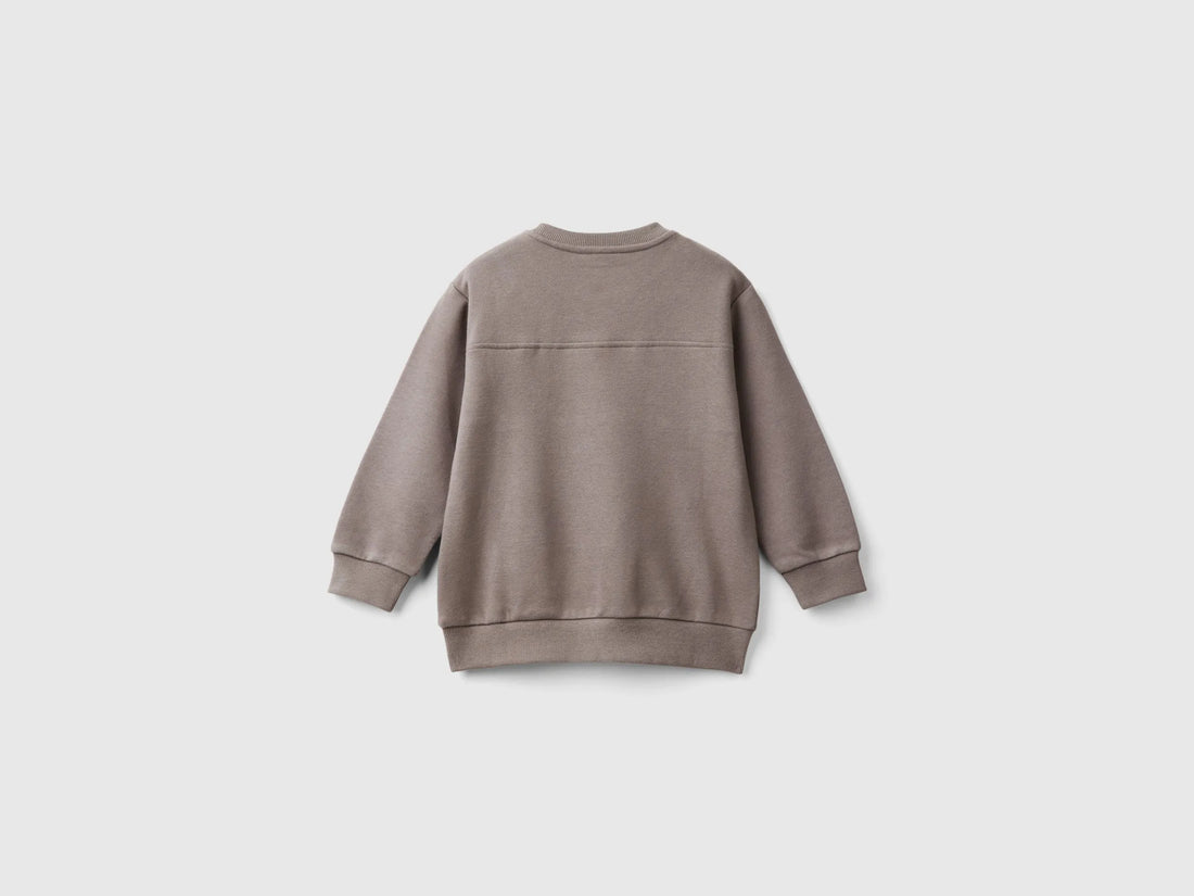 Benetton Dark Gray Boys Sweatshirt with Pockets SKU: 3WNCG200T_00W Image 02