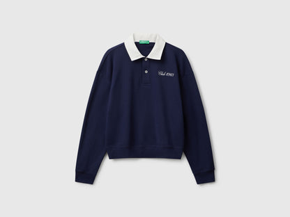 Benetton_Dark Blue_Polo in Comfort Fit Sweat Fabric_3WNWD3011_252_05