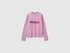 Benetton Soft Pink Women Warm Cotton T-Shirt with Slogan SKU: 3WWQD10DQ_1Y6 Image 01