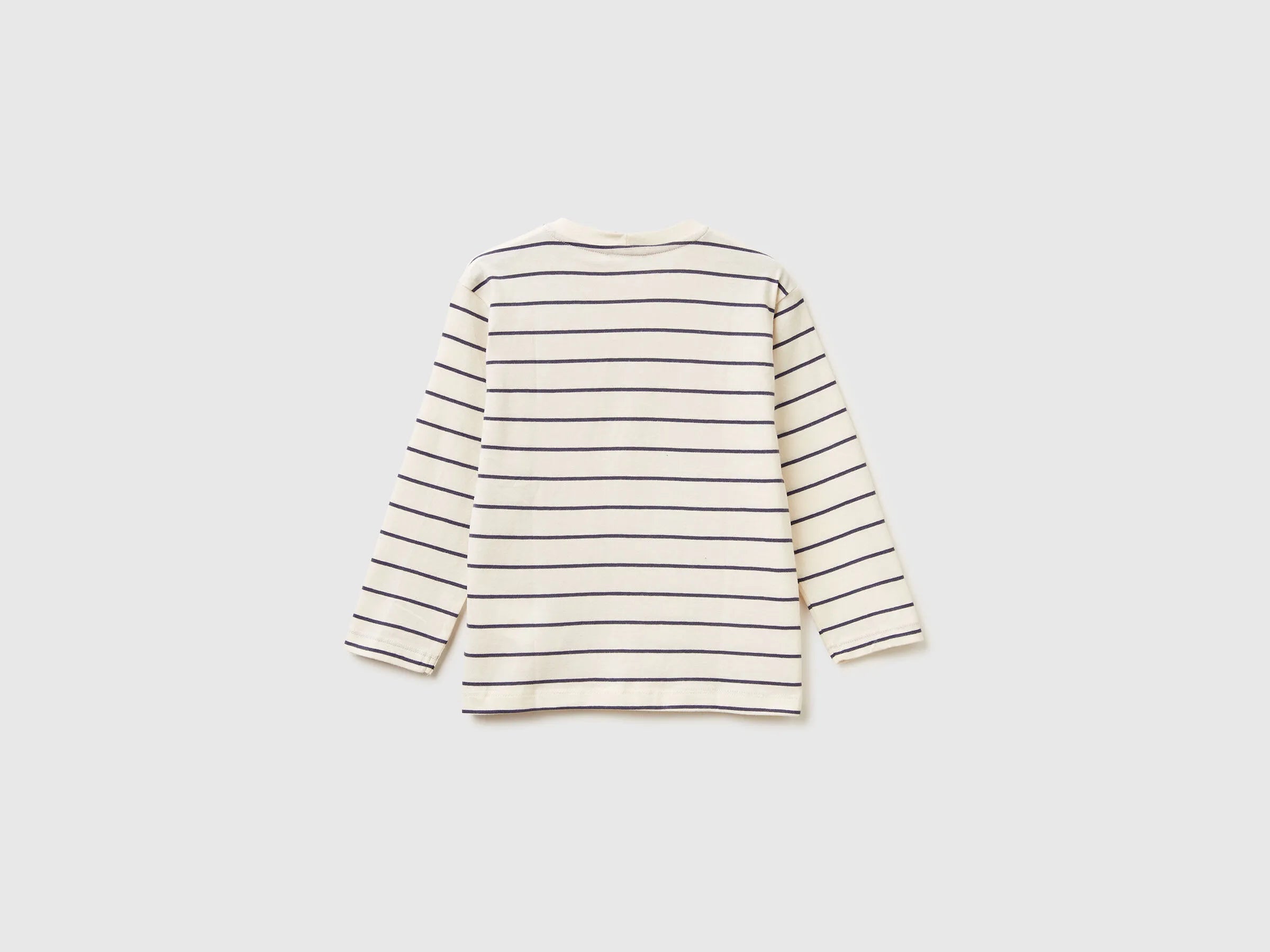 Benetton_Creamy White_Striped T-Shirt with Print_3XVJG10KW_904_02