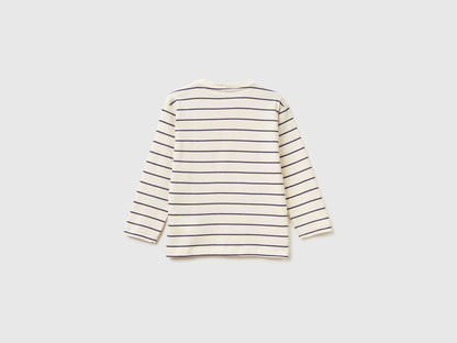 Benetton_Creamy White_Striped T-Shirt with Print_3XVJG10KW_904_02