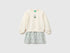 Benetton Creamy White Girls Dress with Floral Skirt SKU: 3XVUGV02V_0R2 Image 01