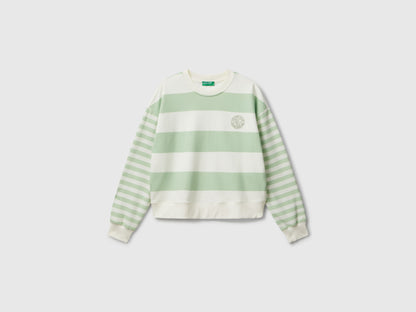 Benetton_Light Green_Striped Crew Neck Hoodie_3Y04D10AM_62Y_05