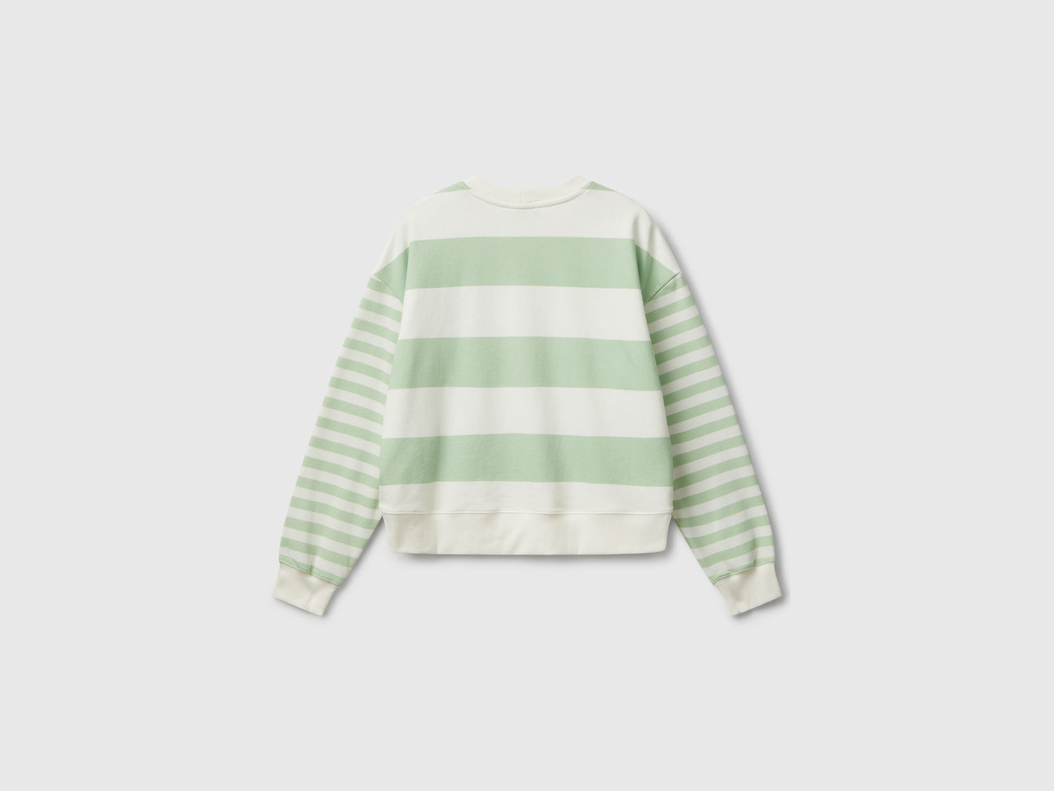 Benetton_Light Green_Striped Crew Neck Hoodie_3Y04D10AM_62Y_06