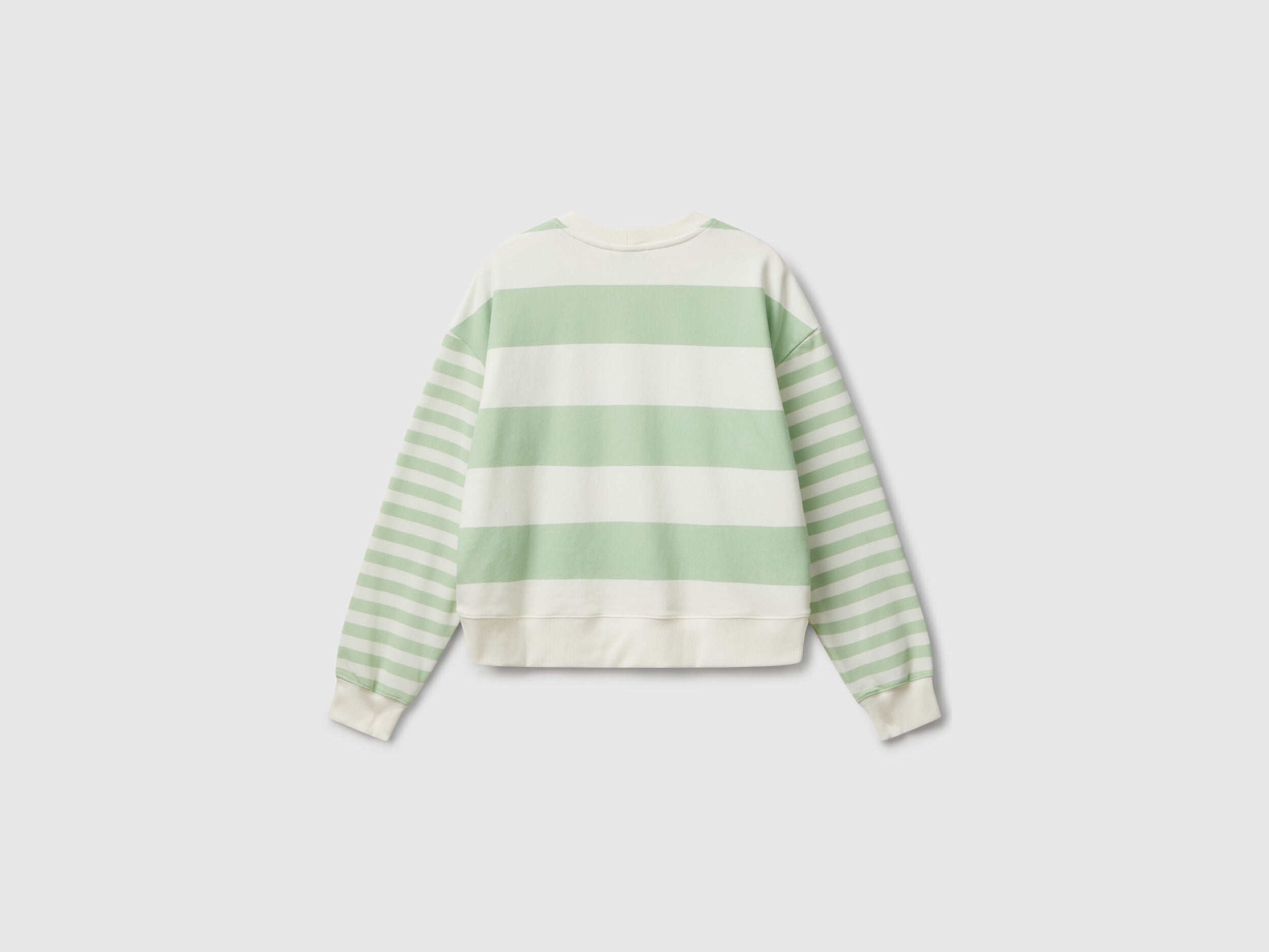 Benetton_Light Green_Striped Crew Neck Hoodie_3Y04D10AM_62Y_06