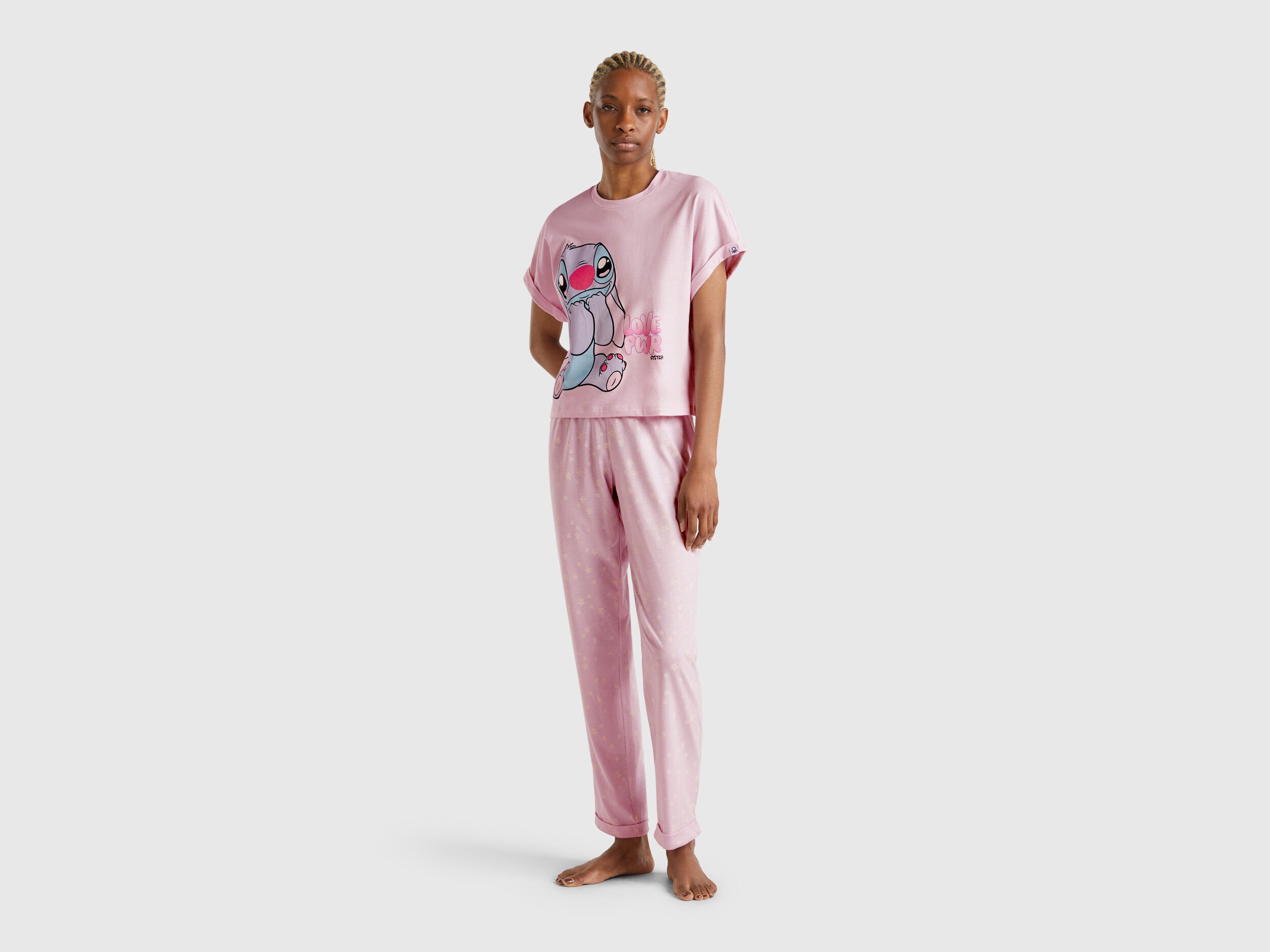 Benetton_Patterned Trousers in Viscose Blend_3Y0Z3F04J_73Z_01