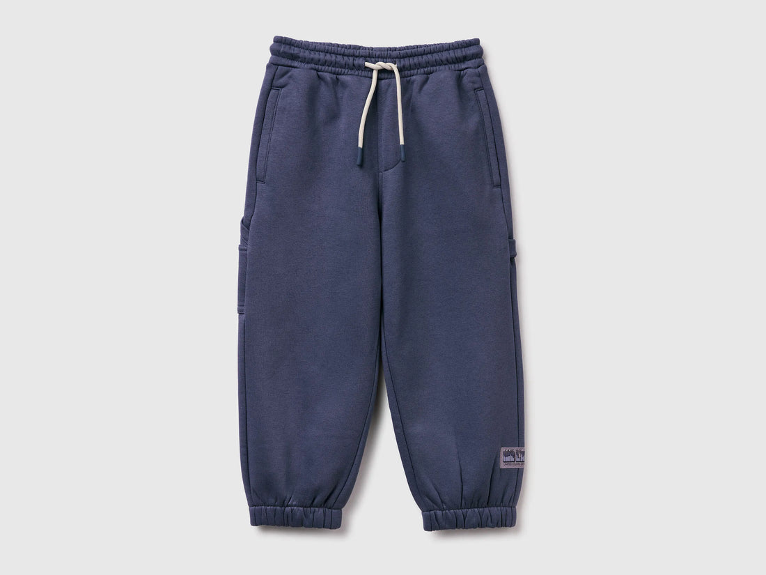 Benetton_Air Force Blue_Joggers in Warm Cotton_3YBPGF059_0J8_01
