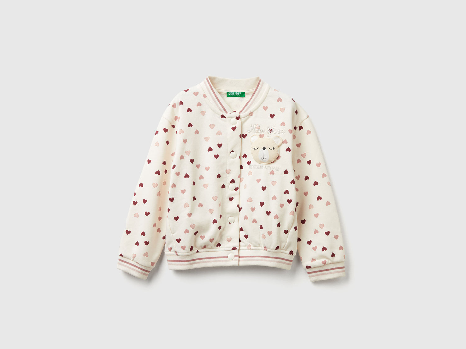 Benetton_Creamy White_Bomber in Sweat Fabric with Heart Print_3YCMG5040_63G_01