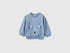 Benetton Light Blue Unisex Sweatshirt with Animal Pocket SKU: 3YWVA107F_09A Image 01