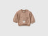Benetton Dove Gray Unisex Sweatshirt with Animal Pocket SKU: 3YWVA107F_199 Image 01