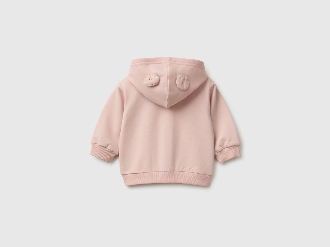 Benetton Soft Pink Girl Zip-Up Hoodie SKU: 3YWVA501Y_08Q Image 02